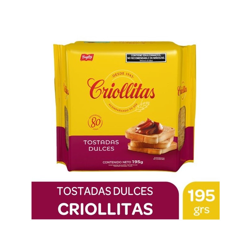 CRIOLLITAS TOST.DULCES x195g