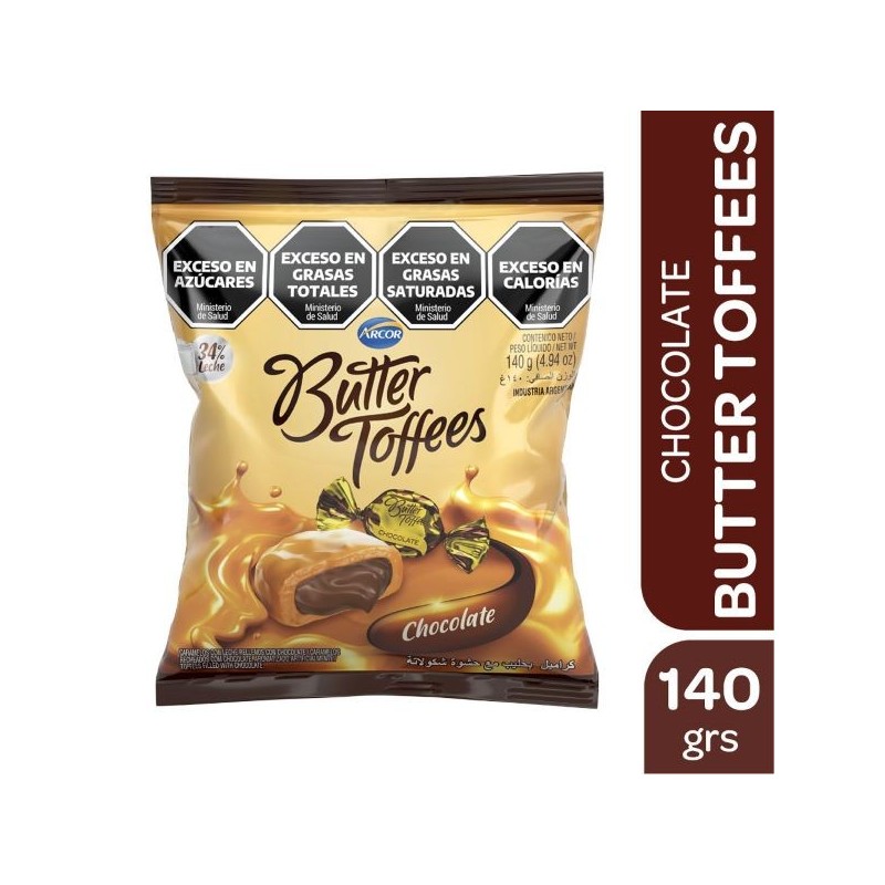 PAQ. BUTTER TOFFEES CHOCO x140g