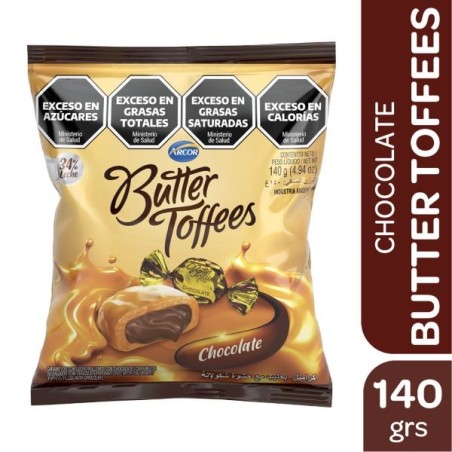 PAQ. BUTTER TOFFEES CHOCO x140g