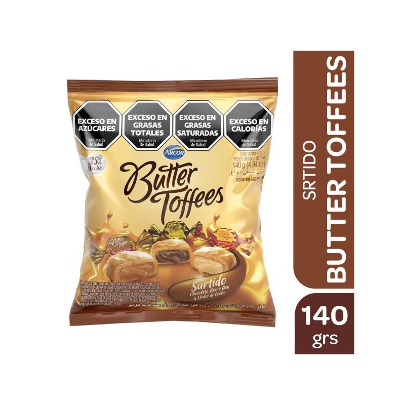 PAQ. BUTTER TOFFEES SURT X140G